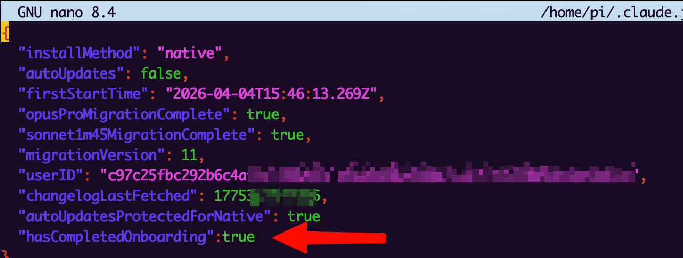 Claude Code onboarding configuration