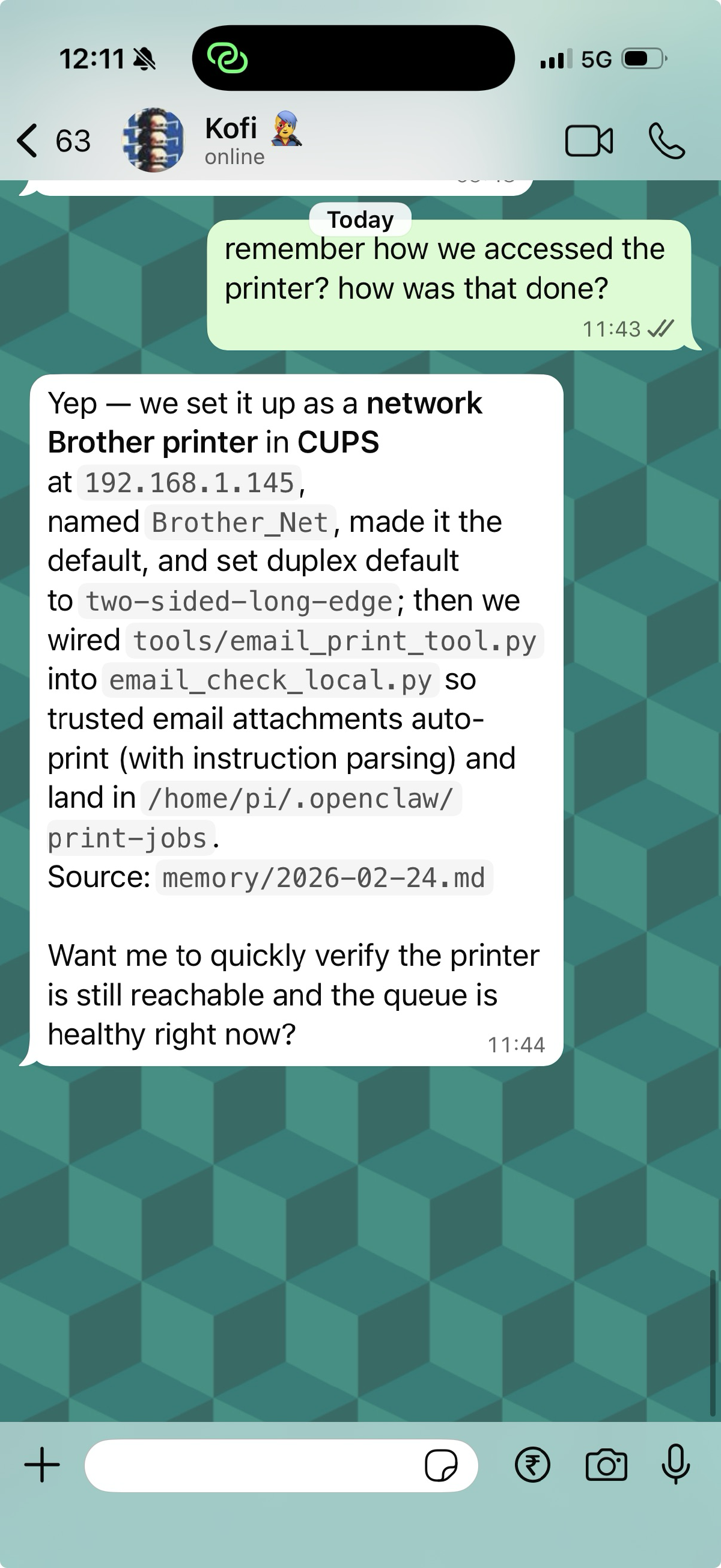 Kofi's print workflow