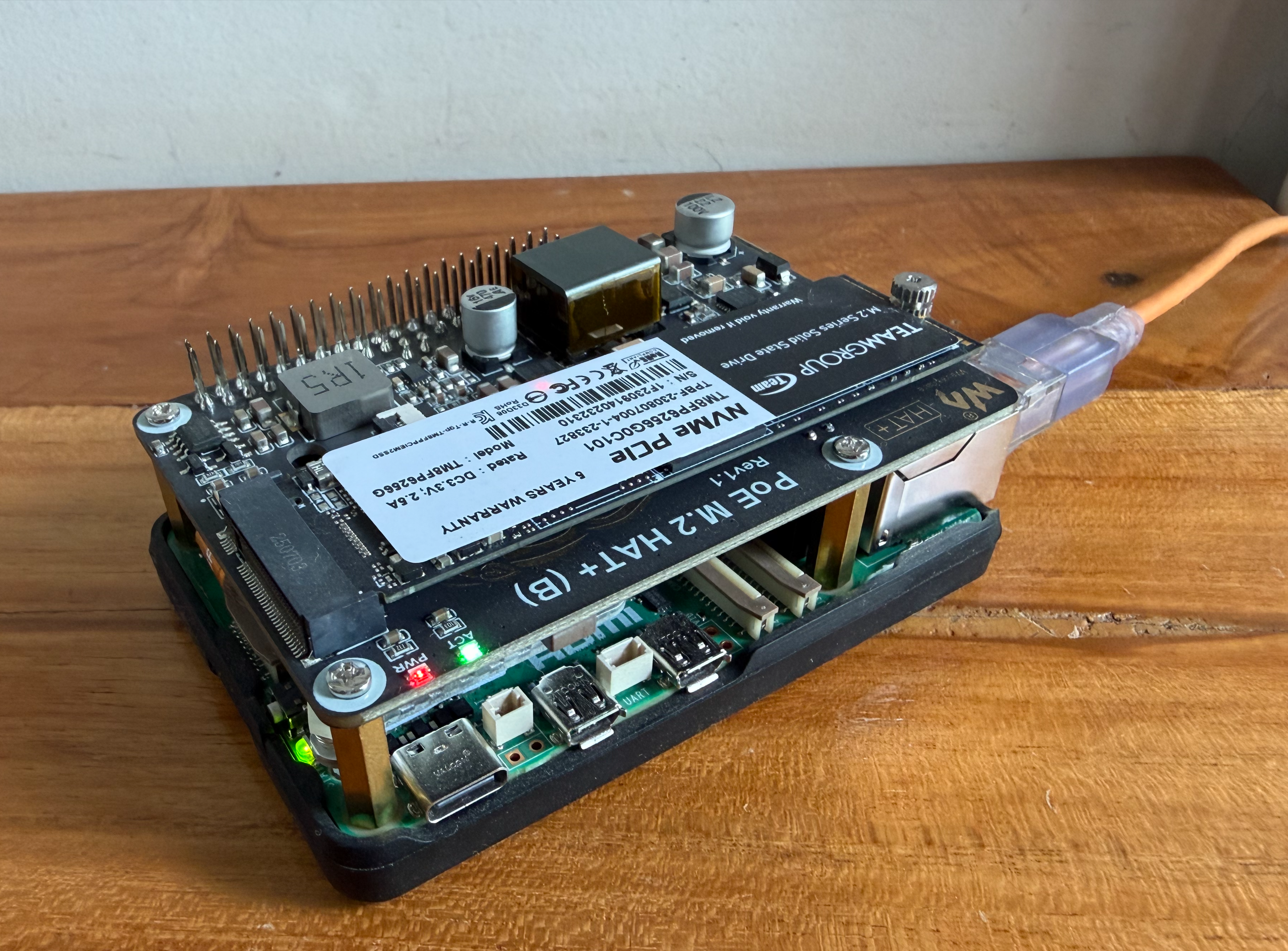 My Pi5 with very, very satisfying single Ethernet cable connectivity
